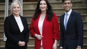 Irish and UK leaders are in Belfast to celebrate the end of Northern Ireland's political deadlock